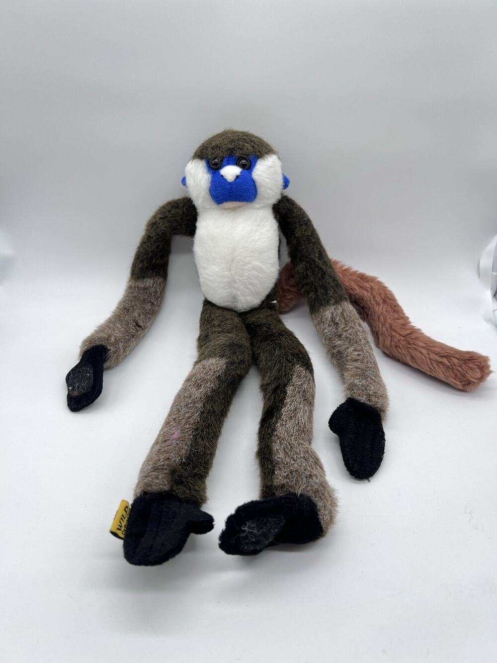 Vtg 1999 Wild Republic Hanging Plush Red-Tailed Guenon Monkey Hooks Together 15”